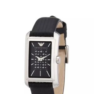Emporio Armani Black and Silver Watch women with crystals